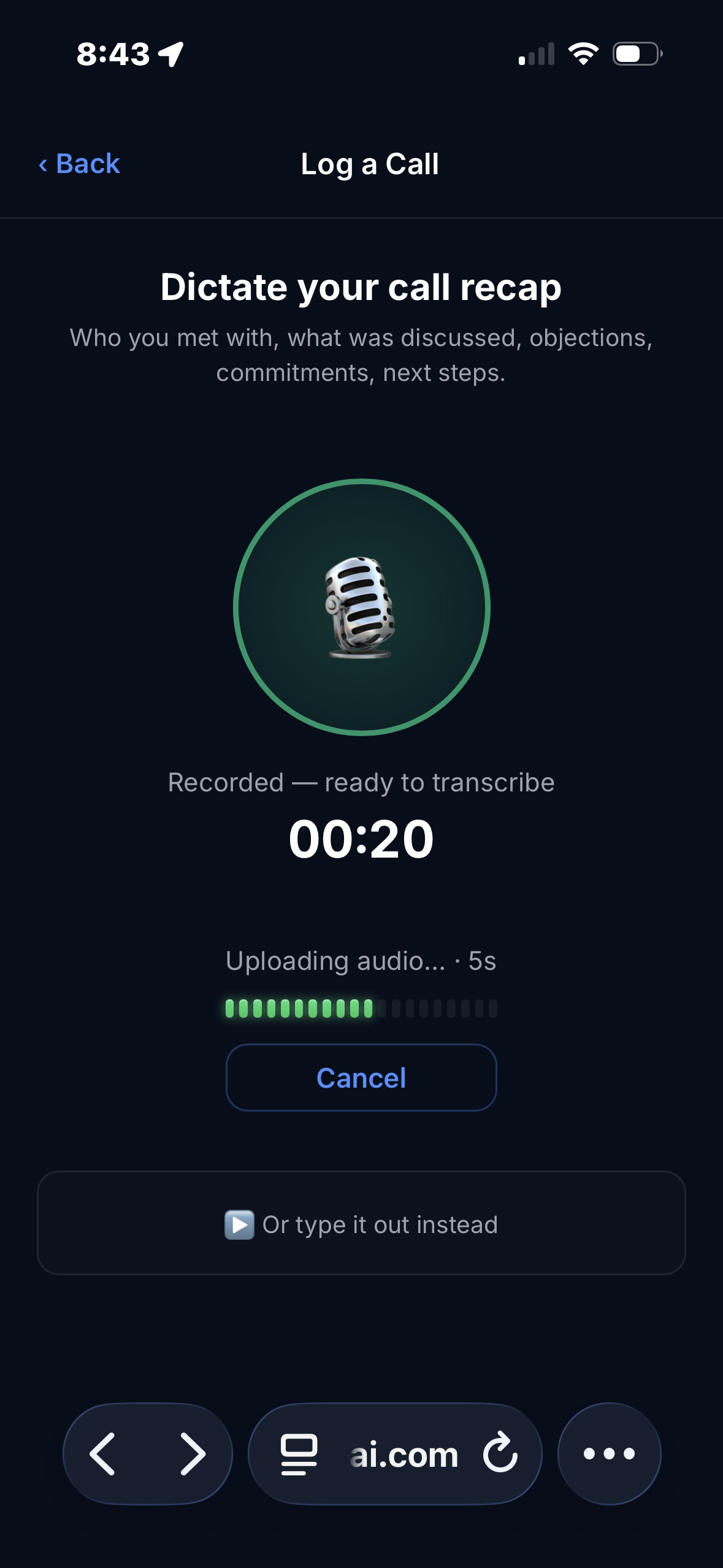 Call Logging step 3
